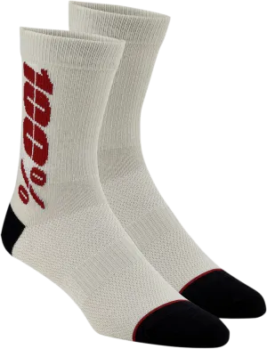 100% Rythym Socks - Silver/Cherry - Small/Medium 24006-456-17