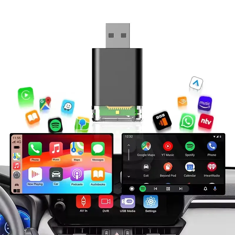 2-In-1 Wireless Carplay & Android Auto Adapter - Plug & Play