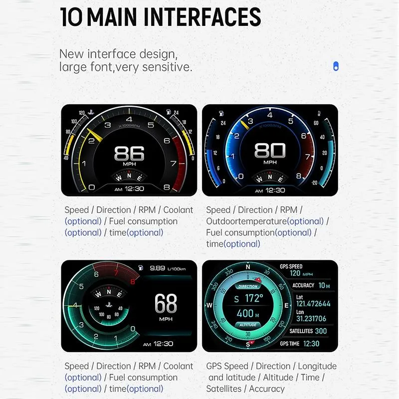 3.5 Inch Car Obdii   Mems   Gps Hud System