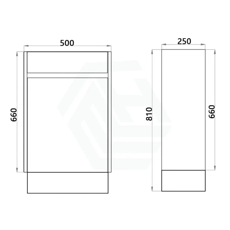 500x250x940mm PVC Filmed Floor Mini Bathroom Vanity Matt White Ceramic Top Freestanding With Kickboard