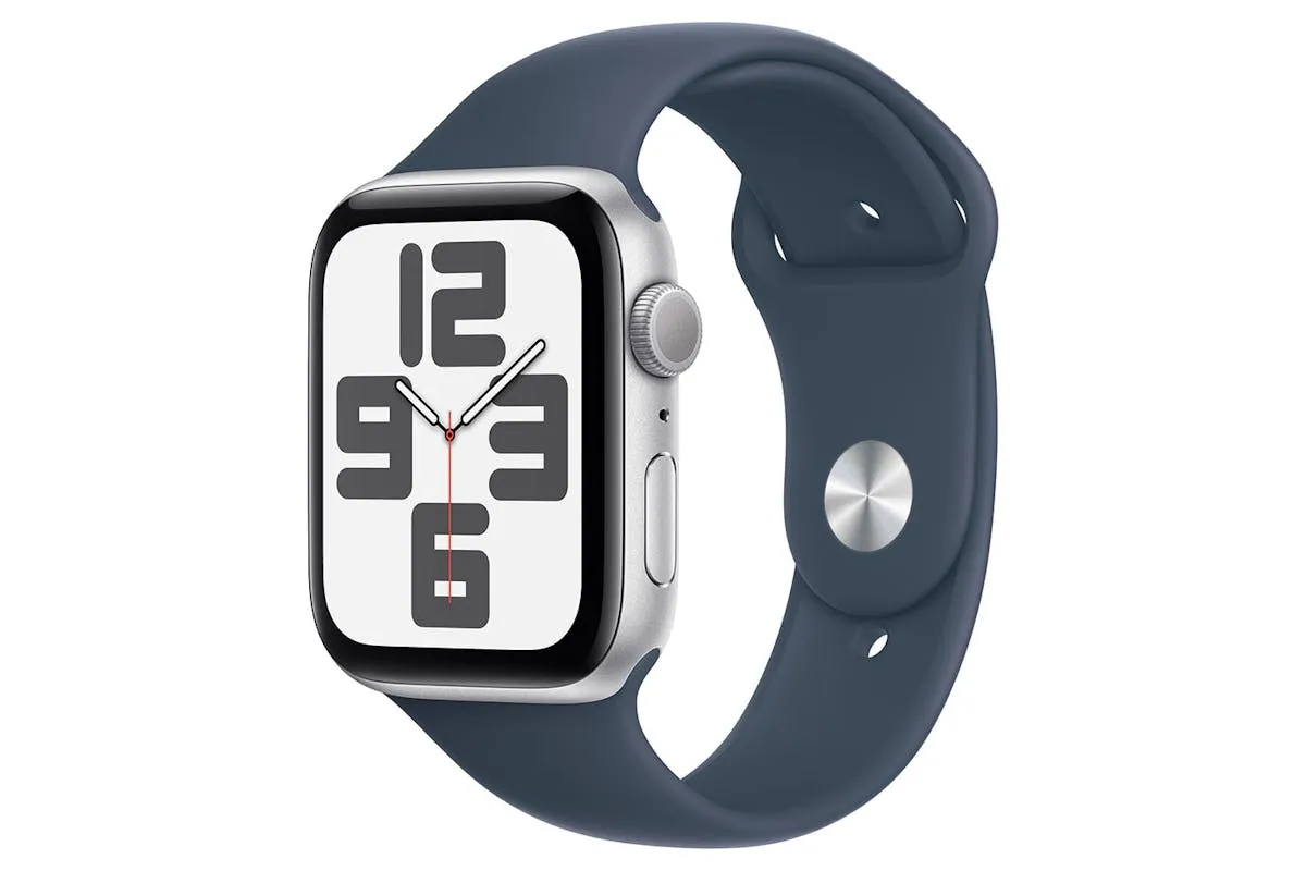 Apple Watch SE GPS | 44mm | Silver Aluminium Case with Silver Sport Band - M/L