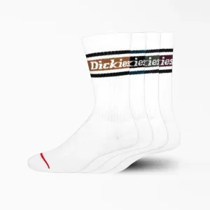 Dickies 4-Pack Skate Rugby Strip Crew Socks - White (WSF)