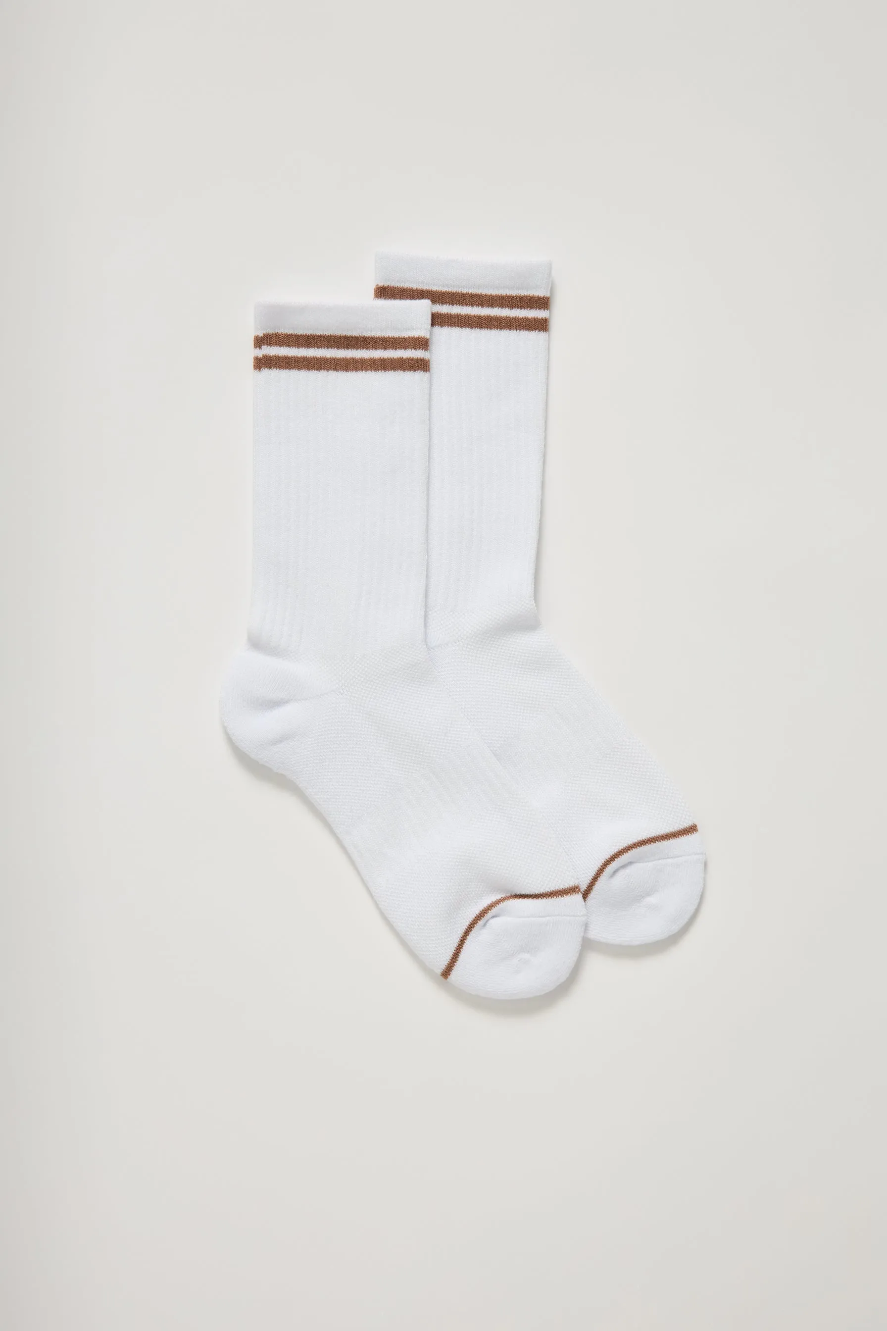 Girlfriend Collective Crew Socks - Brownie Striped