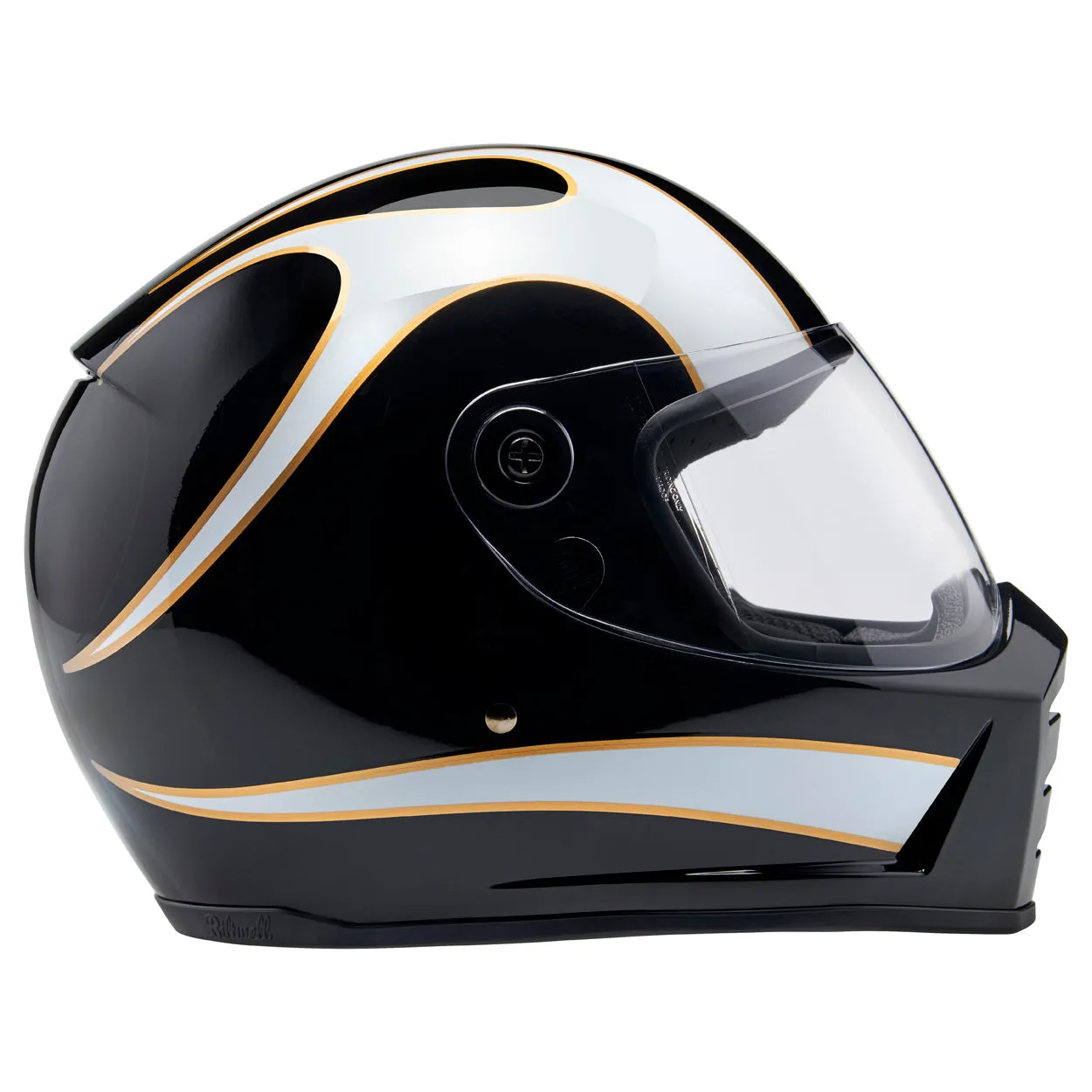 Lane Splitter ECE R22.06 Helmet - Gloss Black / Gloss White Flames