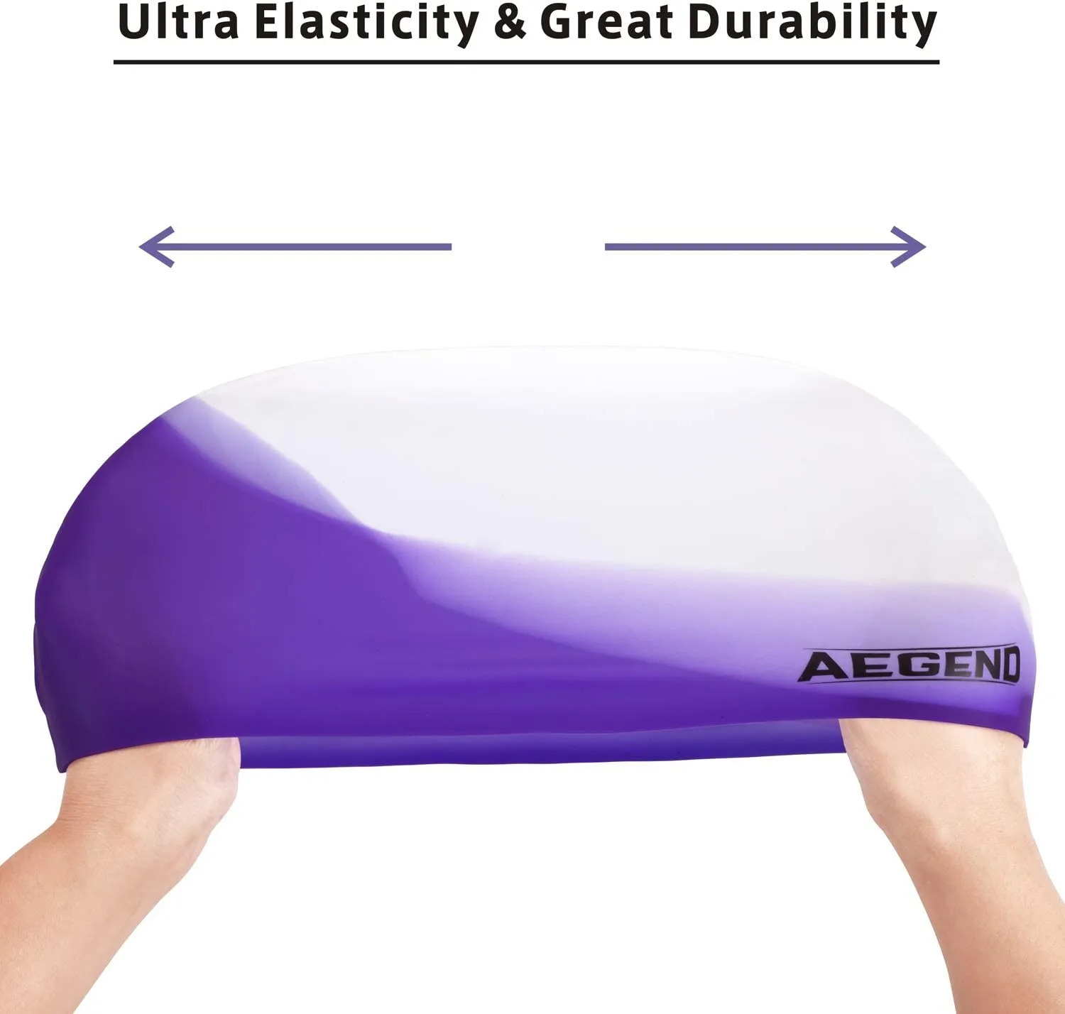 Large Swim Cap, 2 Pack (Bright Purple & Pink)