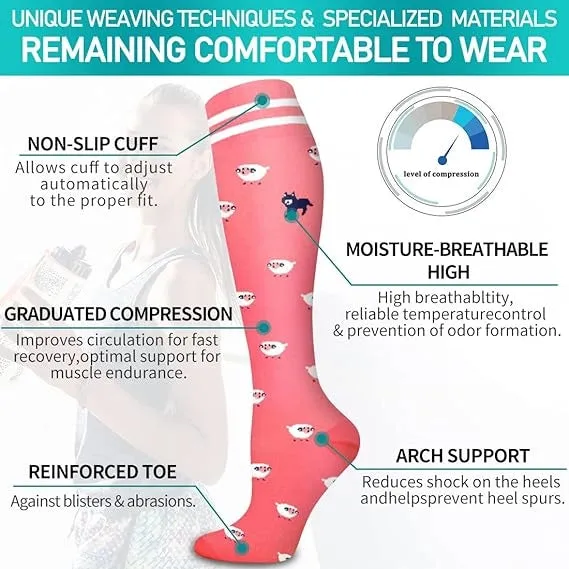 ROYALUCK 15-20 mmHg Best Compression Socks ( 8 Pairs)for Women Men Support Circulation, Compression  Socks For Nurse, Travel, Flight