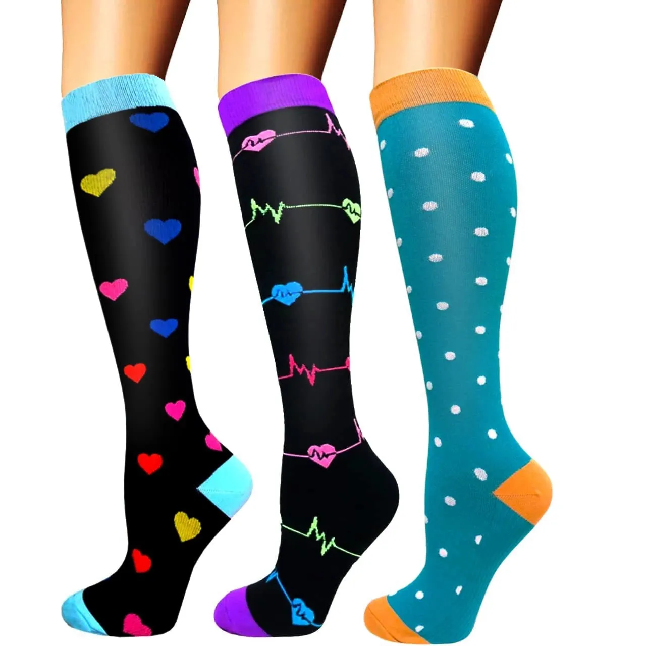 ROYALUCK 3 Pairs Comfortable Sports Compression Socks for Men and Women