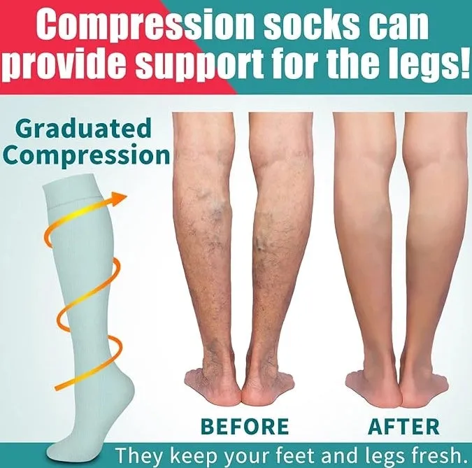 ROYALUCK 3 Pairs Comfortable Sports Compression Socks for Men and Women