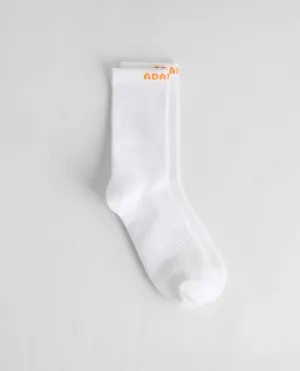 Running Sock - White/Mango Orange