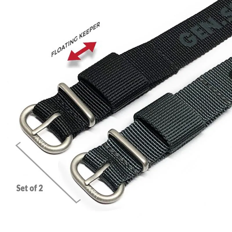 The General Service Strap set of TWO (Black & Grey) by HAVESTON Straps