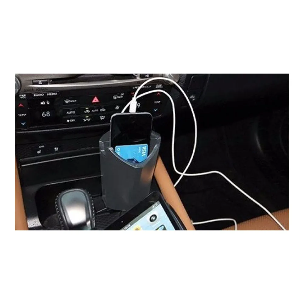 USB Charger 3 Ports Cup Holder Car Mount Stand Intelligent Charging Phone Holder